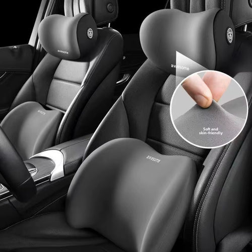 Memory Foam Car Neck & Lumbar Support Set